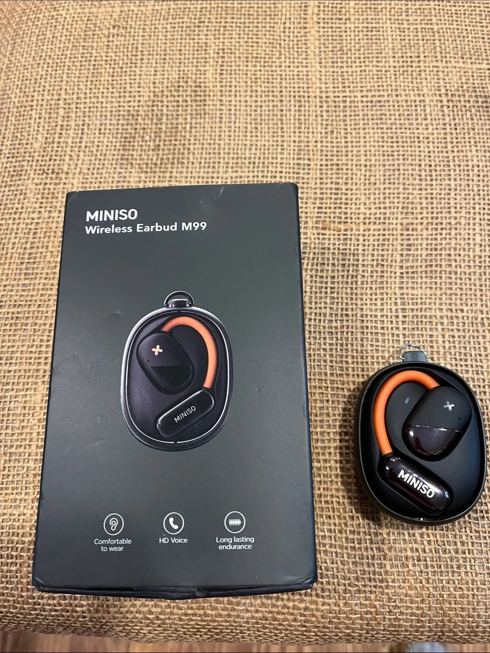 MINISO M99 Wireless Earbuds in Black with Orange Accent